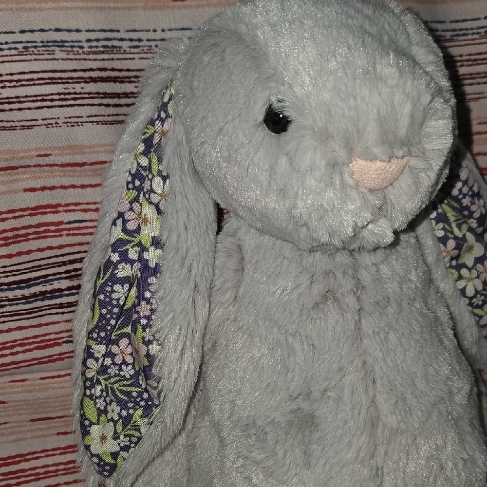 Jellycat Blossom Silver Bunny 'Bloom' With Dust Bag - Picture 5 of 14
